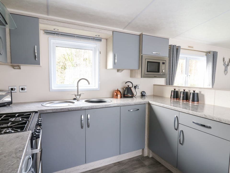 Fridge, dishwasher, electric kettle, toaster