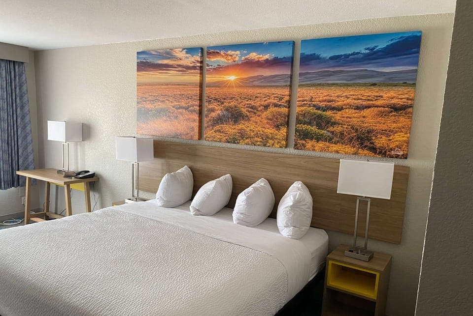 Desk, free WiFi, bed sheets