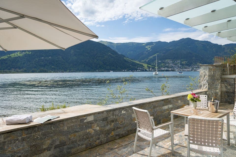 Private beach, white sand, sun loungers, beach umbrellas