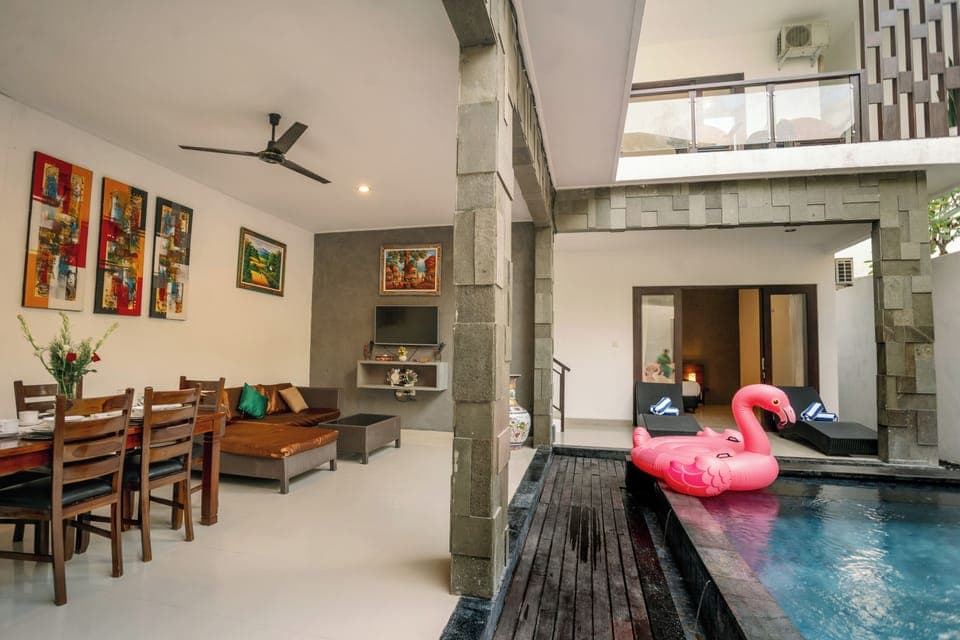 Family Villa to 3Bedroom King Villa with Private Pool | Living area | Flat-screen TV