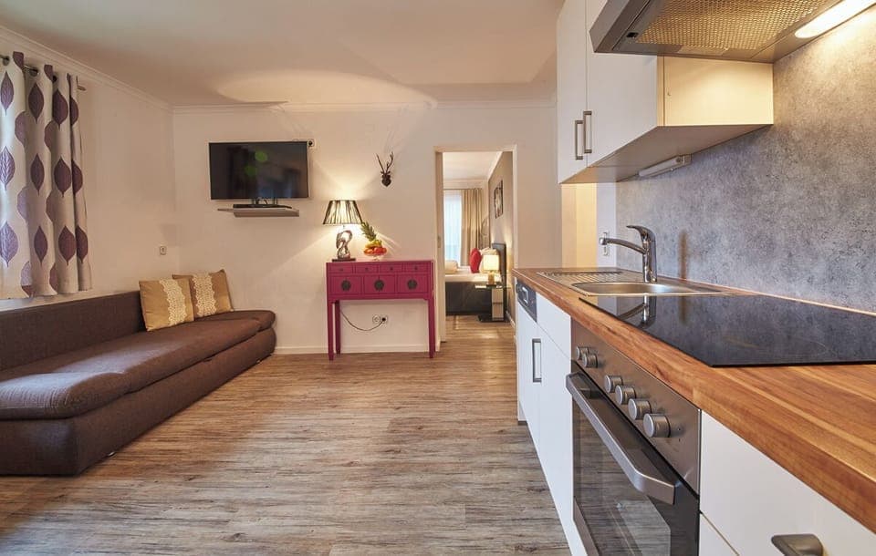 50-inch flat-screen TV with cable channels