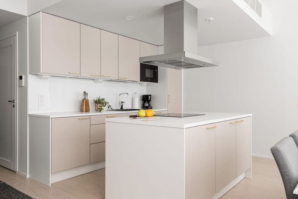 Premium Apartment, River View | Private kitchen | Fridge, microwave, oven, stovetop