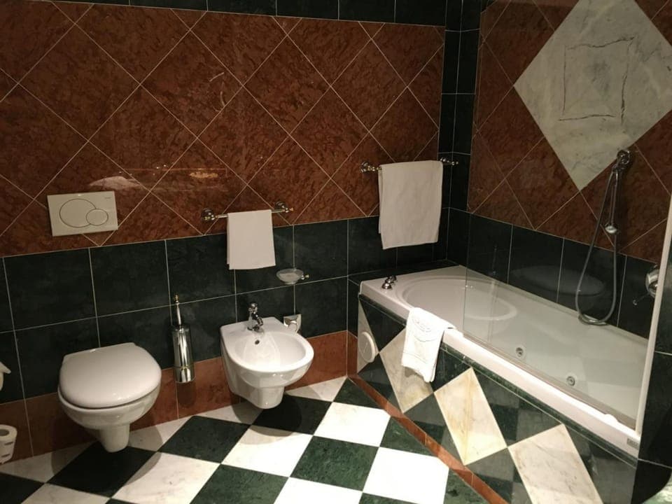 Free toiletries, hair dryer, bathrobes, slippers