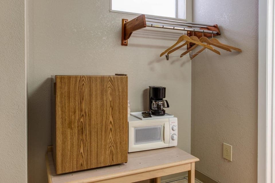 Desk, blackout drapes, iron/ironing board, free WiFi