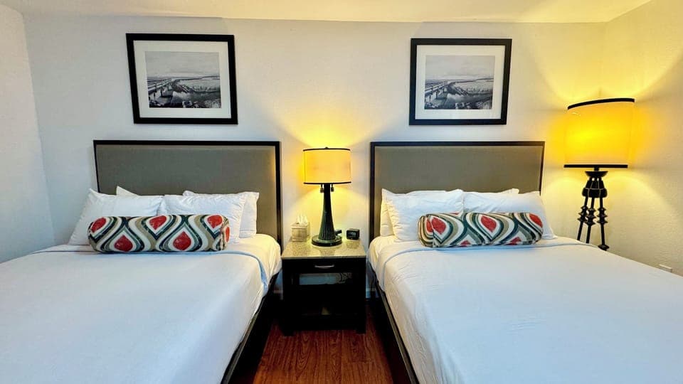 Deluxe Room, 2 Queen Beds, Non Smoking, Refrigerator & Microwave | Individually decorated, individually furnished, bed sheets