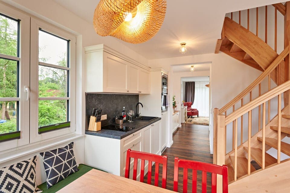 Apartment | Private kitchen | Electric kettle, toaster, highchair