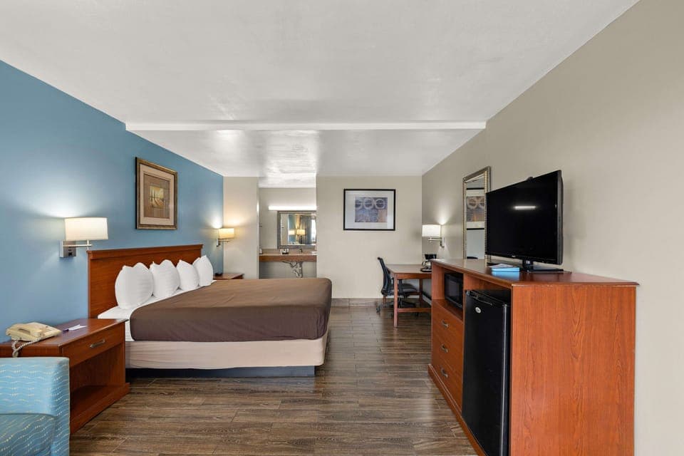 Room, 1 Queen Bed, Non Smoking | Desk, iron/ironing board, free WiFi, bed sheets