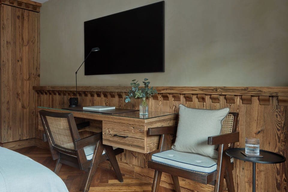 Deluxe Double Room, Balcony, Mountain View | In-room safe, desk, laptop workspace, iron/ironing board