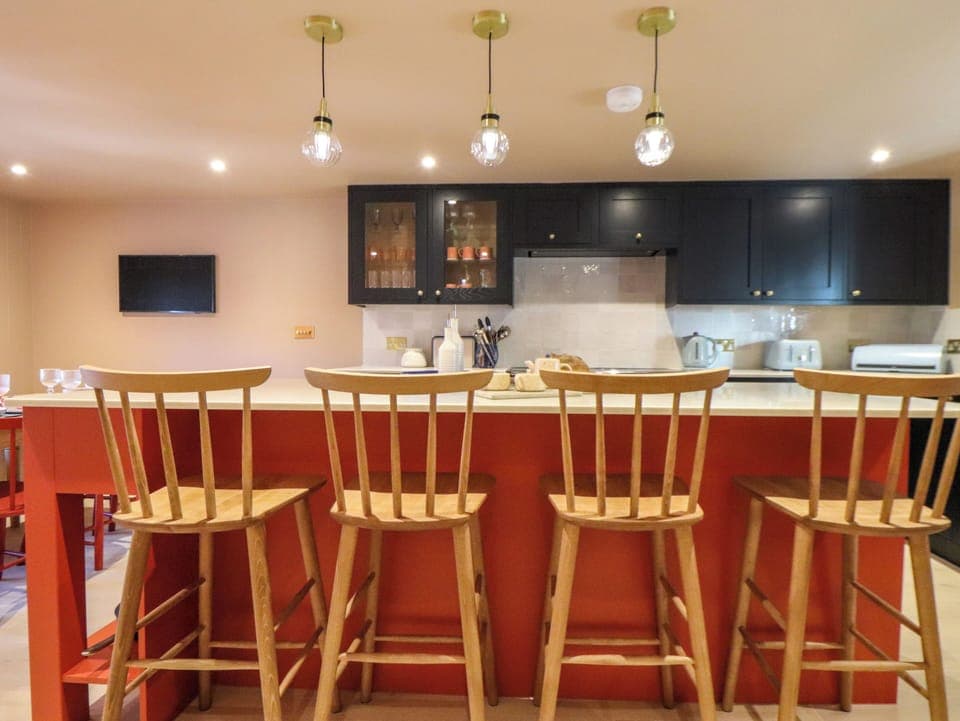 Fridge, dishwasher, electric kettle, toaster