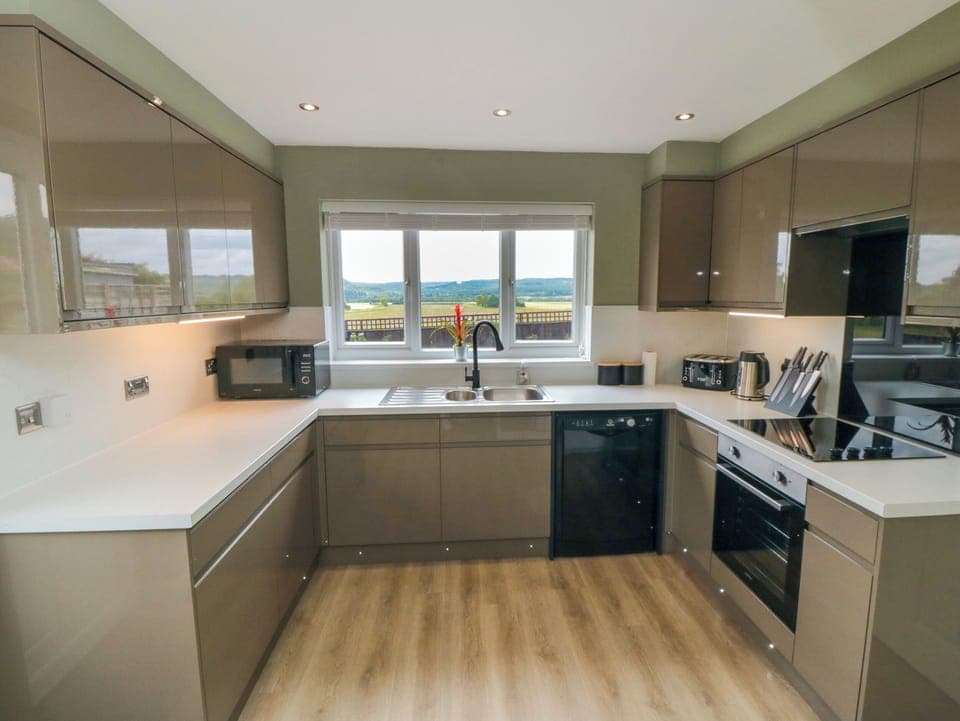 Fridge, dishwasher, electric kettle, toaster