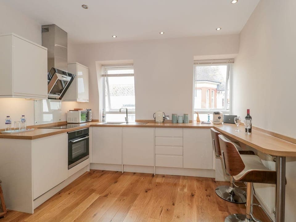 Fridge, electric kettle, toaster, cookware/dishes/utensils