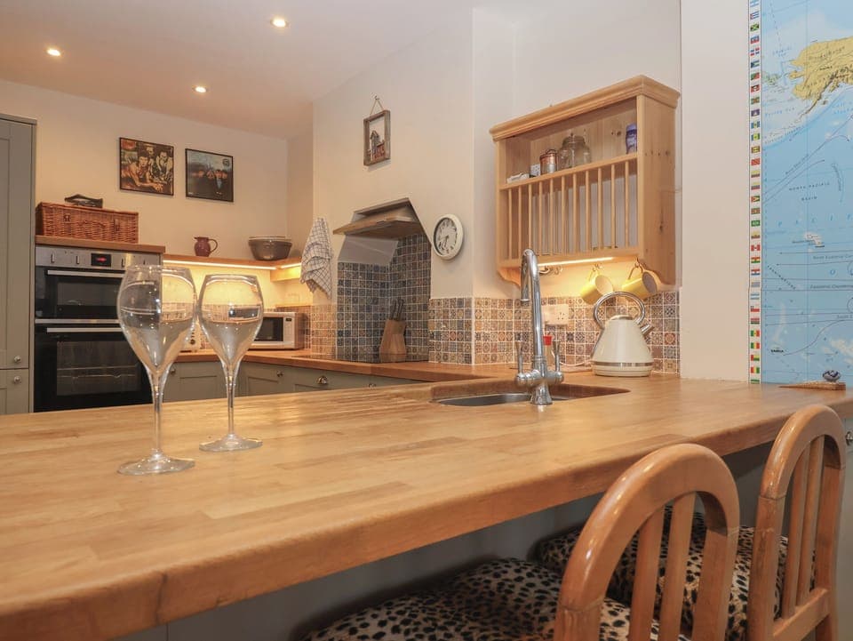 Fridge, dishwasher, electric kettle, toaster