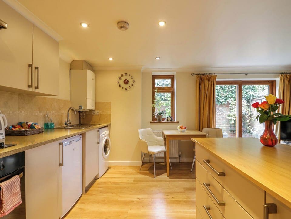 Fridge, dishwasher, electric kettle, toaster