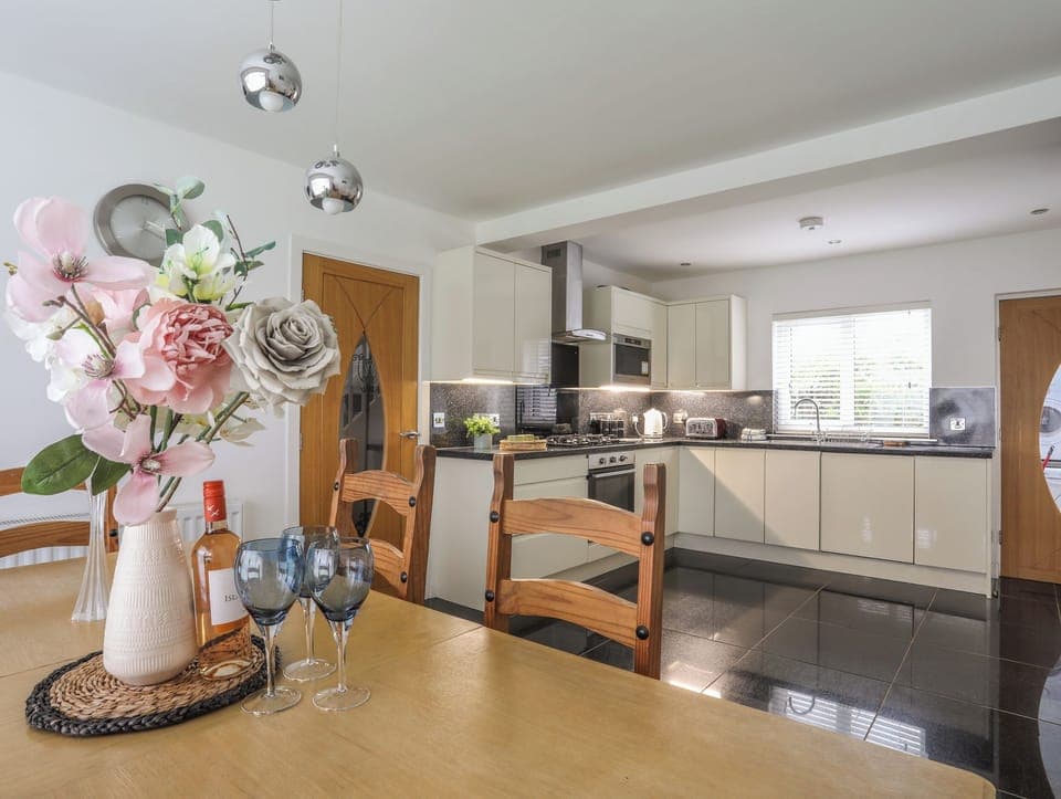 Fridge, dishwasher, electric kettle, toaster