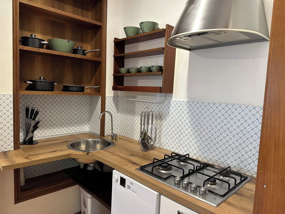 Family Apartment, 1 Bedroom | Private kitchen | Highchair