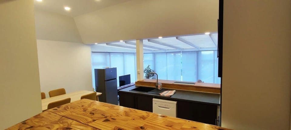 Family Apartment, 2 Bedrooms, Lanai | Private kitchen | Full-size fridge, microwave, oven, stovetop