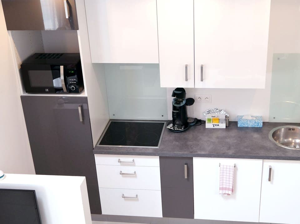 Luxury Apartment, 2 Bedrooms, Hot Tub (Wind Room) | Private kitchen | Full-size fridge, microwave, stovetop, dishwasher