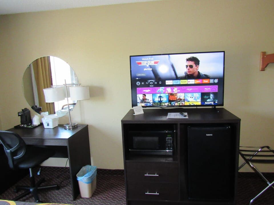 Room, 2 Double Beds, Smoking | Premium bedding, desk, blackout drapes, iron/ironing board