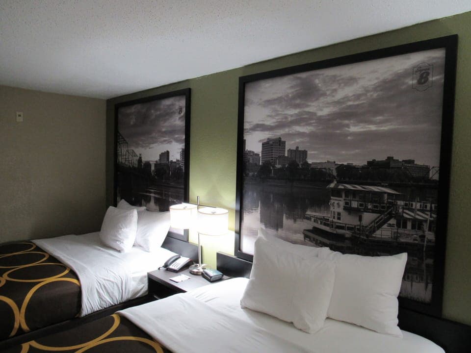 Room, 2 Double Beds, Non Smoking | Premium bedding, desk, blackout drapes, iron/ironing board