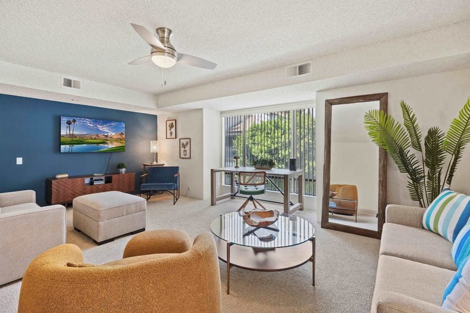 Condo, 1 King Bed with Sofa bed, Balcony, Pool View (Sunset Palmar) | Living area | 50-inch flat-screen TV with digital channels