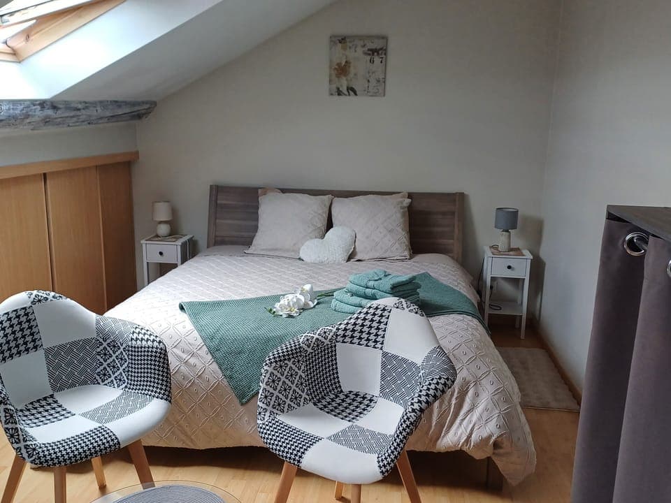 Family Double Room, Pets Allowed | Memory foam beds, laptop workspace, blackout drapes, iron/ironing board