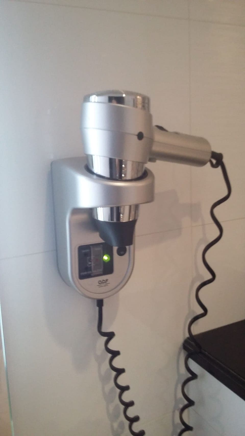 Shower, rainfall showerhead, eco-friendly toiletries, hair dryer