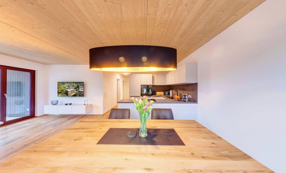 Apartment 3 | Living area | 80-inch TV with satellite channels