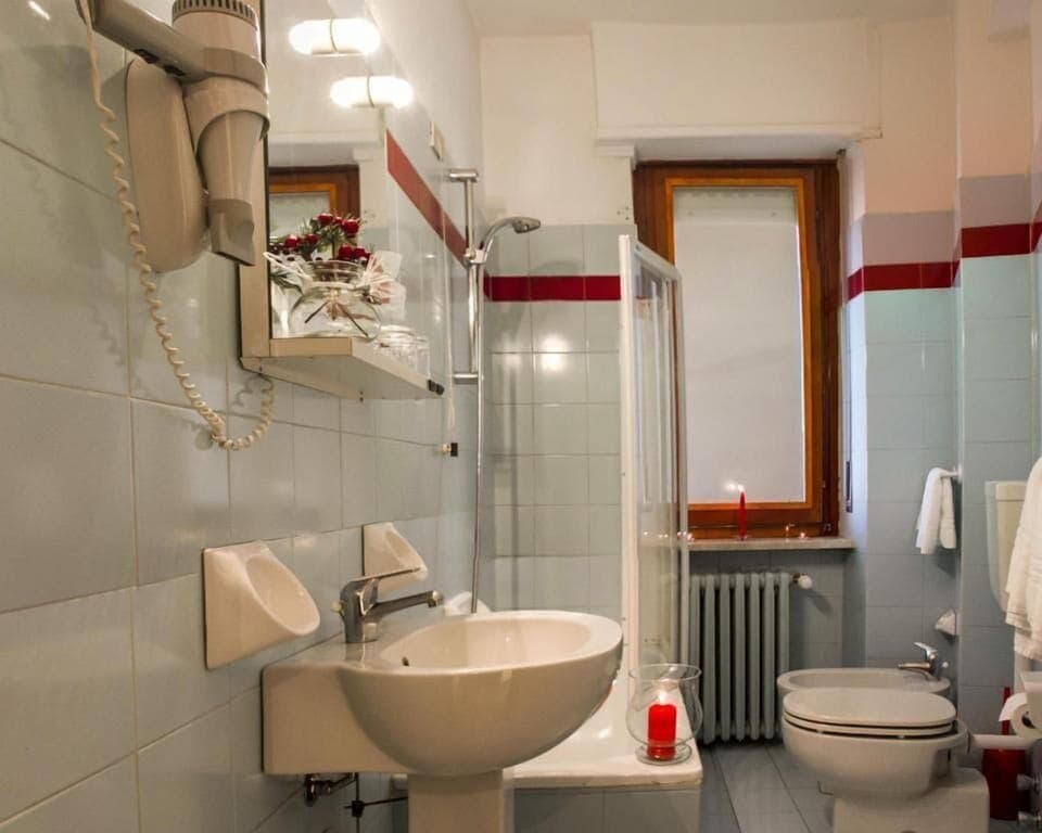 Free toiletries, hair dryer, slippers, towels