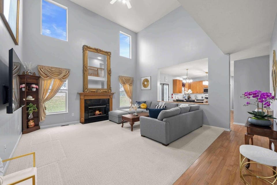 House, Multiple Beds, Patio, Garden View (Pickerington Haven) | Living area | 65-inch flat-screen TV with digital channels