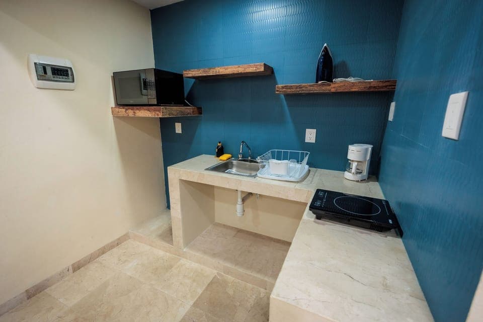 Superior Apartment, Patio | Private kitchen | Fridge, microwave, stovetop, cookware/dishes/utensils