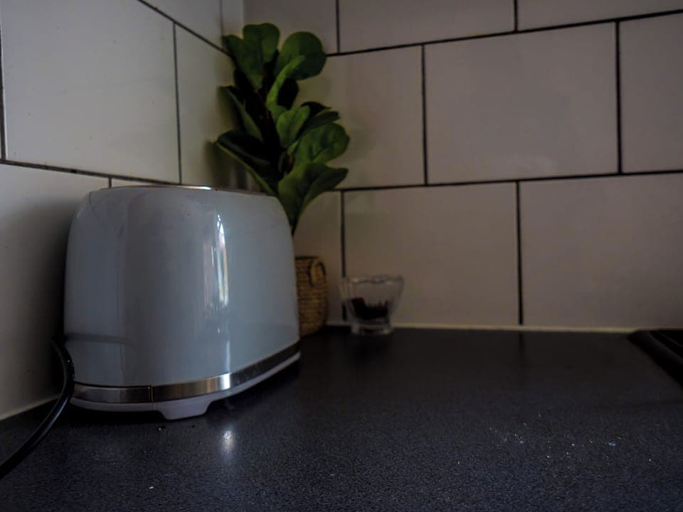 Toaster, freezer, paper towels