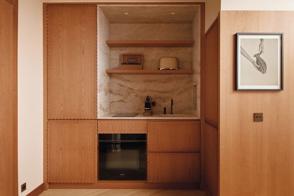 Superior Studio | Private kitchen | Fridge, microwave, oven, stovetop