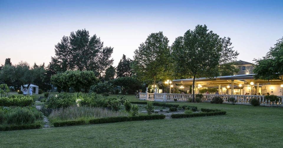 Lunch, dinner served; French cuisine, garden views 