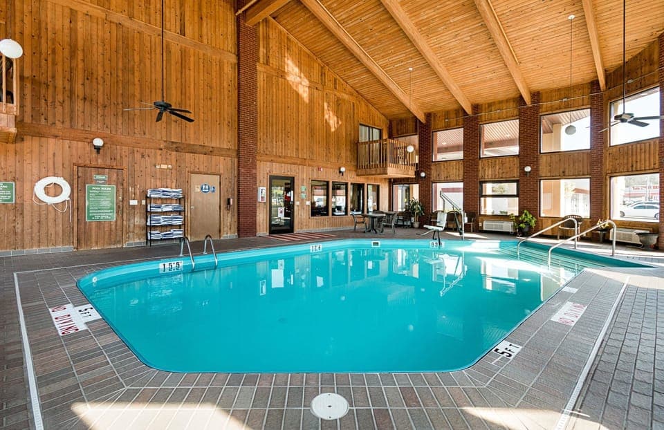 Indoor pool, sun loungers
