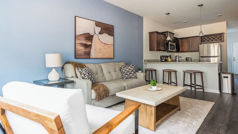 Apartment (2 Bedrooms) | Living area | 50-inch Smart TV with digital channels