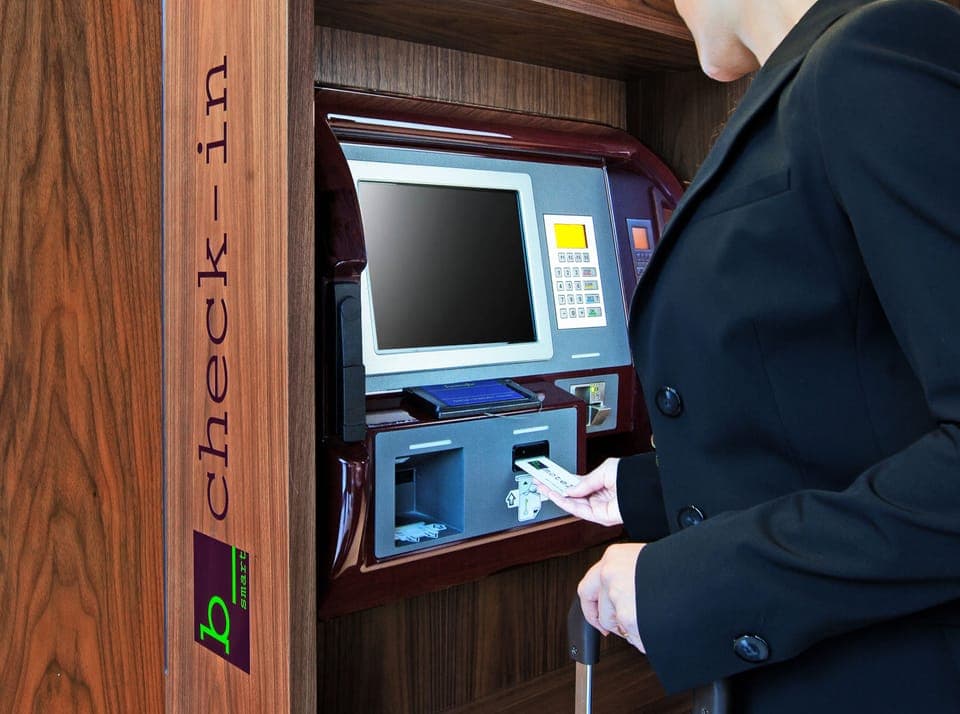 Check-in/check-out kiosk