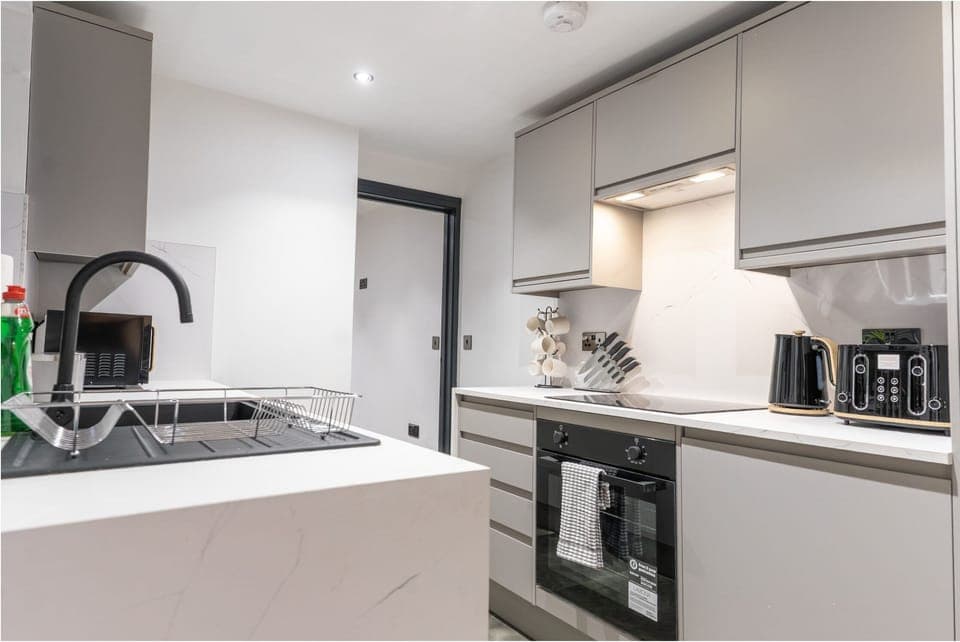 Panoramic House, Ensuite | Private kitchen | Full-size fridge, microwave, oven, stovetop