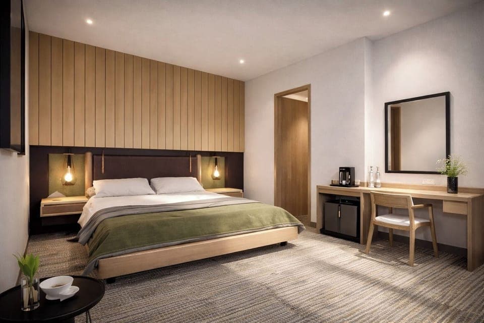 Laptop workspace, blackout drapes, free WiFi, bed sheets