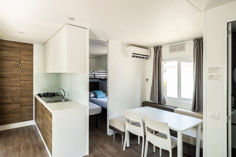 Superior Two-Bedroom Camping Home 4+2 | Private kitchen | Full-size fridge, microwave, stovetop, coffee/tea maker