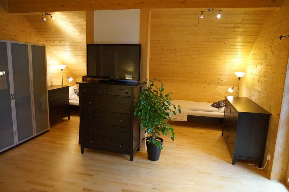 Deluxe Chalet, 2 Bedrooms, Mountain View, Garden Area | Living area | Plasma TV