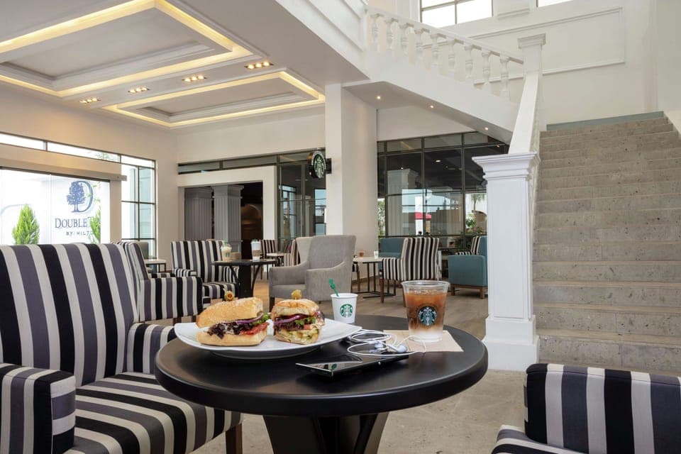 Breakfast, lunch and dinner served