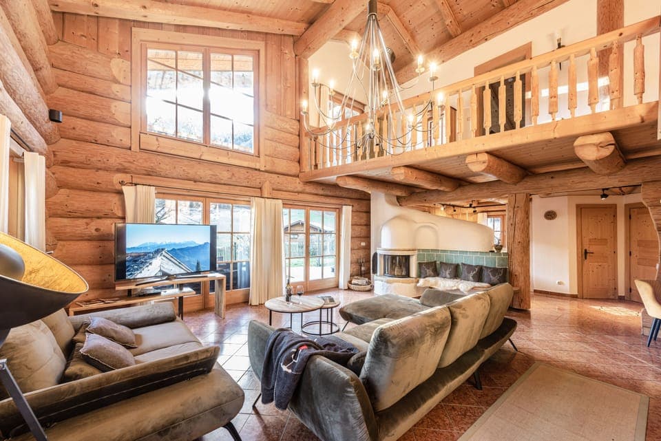 Superior Chalet, 3 Bedrooms, Non Smoking, Hot Tub | Living area | 37-inch flat-screen TV with satellite channels, TV, DVD player
