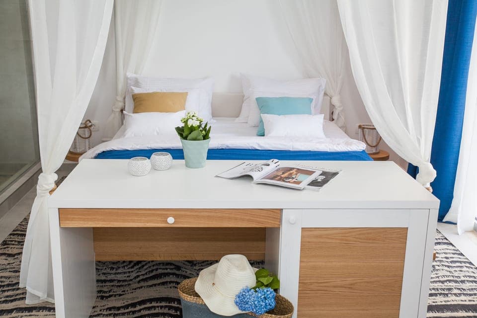 Deluxe Double Room, Balcony, Side Sea View | Premium bedding, memory foam beds, minibar, in-room safe