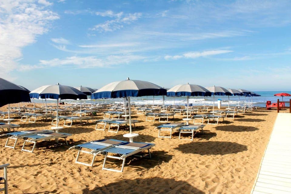 On the beach, scuba diving