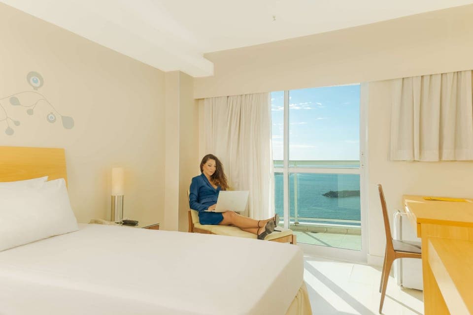 Standard Room, 2 Twin Beds, Balcony, Ocean View | Minibar, desk, blackout drapes, soundproofing