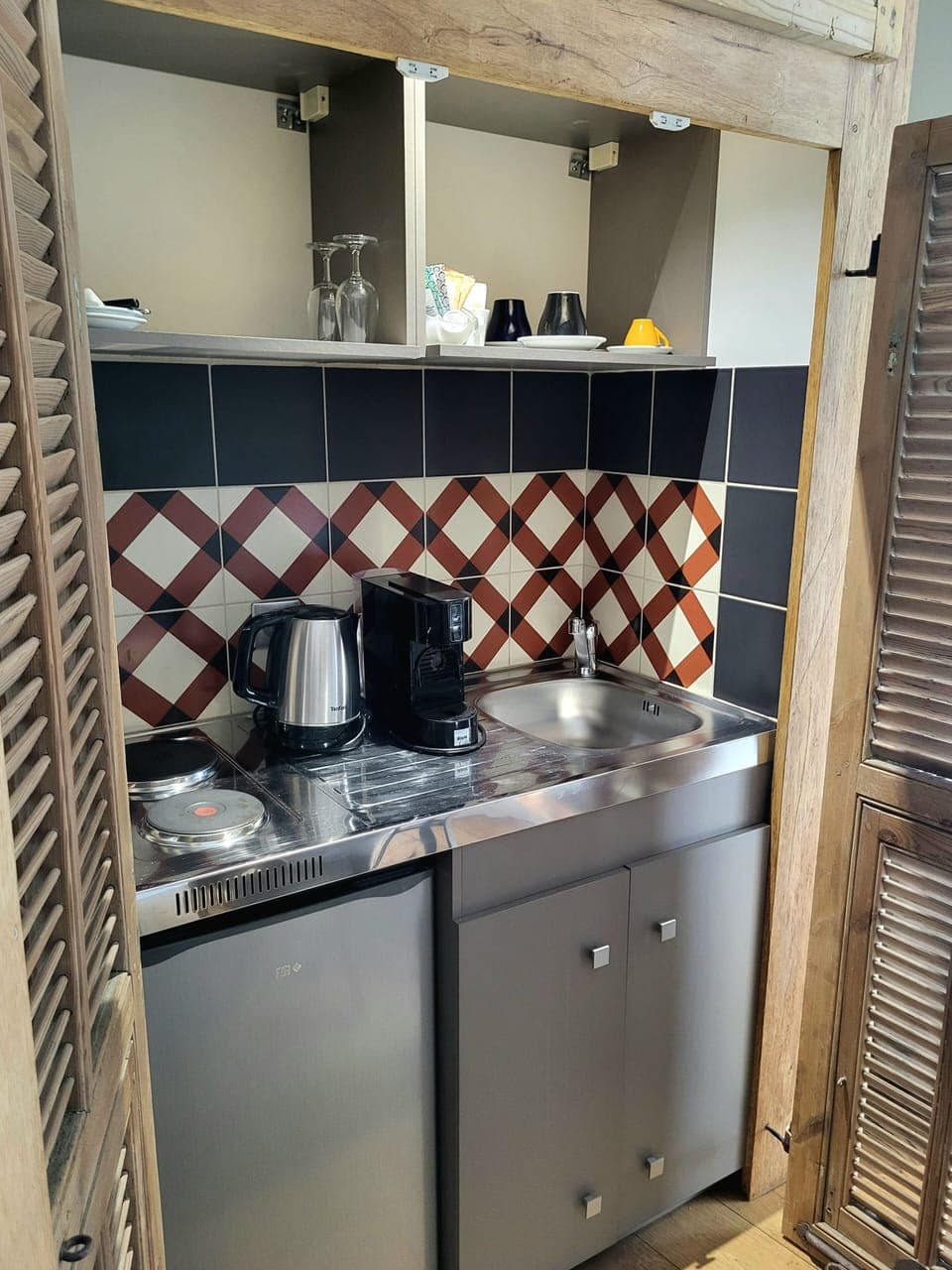 Signature Double Room, Kitchenette, City View | Private kitchen | Mini-fridge, espresso maker, coffee/tea maker, electric kettle