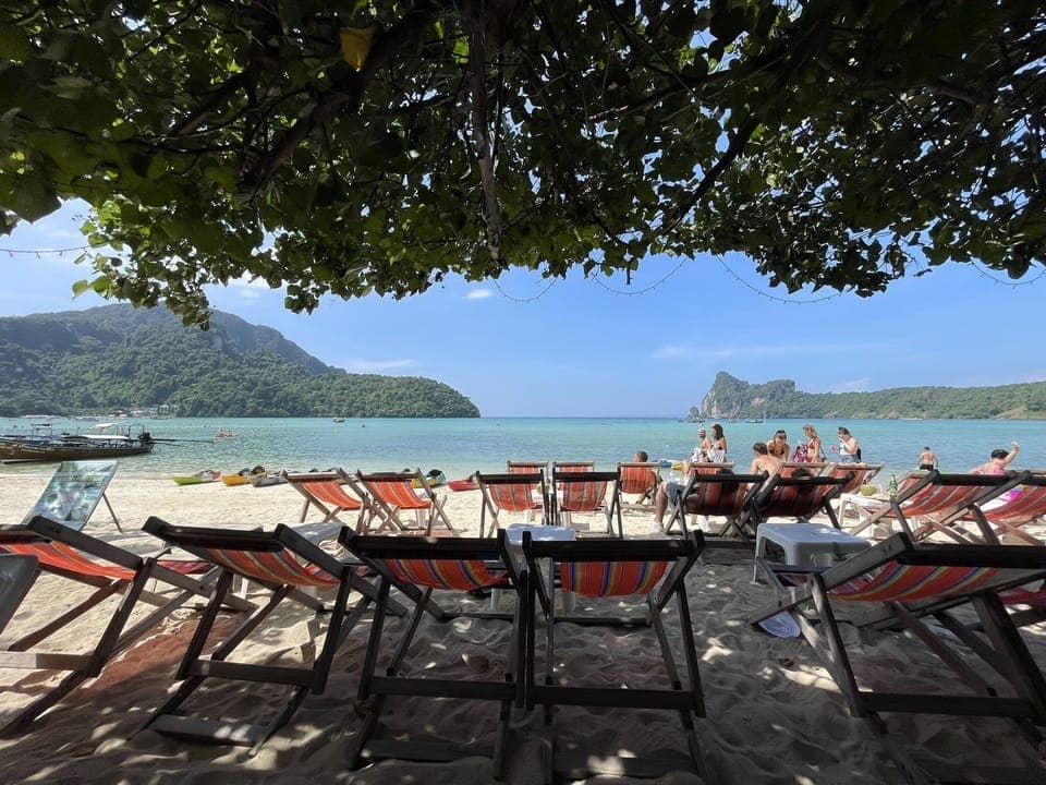 On the beach, beach bar