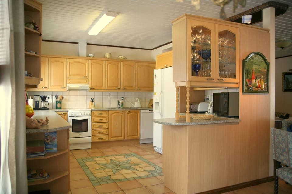 Family Villa, 3 Bedrooms, Sauna, Garden Area | Private kitchen | Full-size fridge, microwave, oven, stovetop