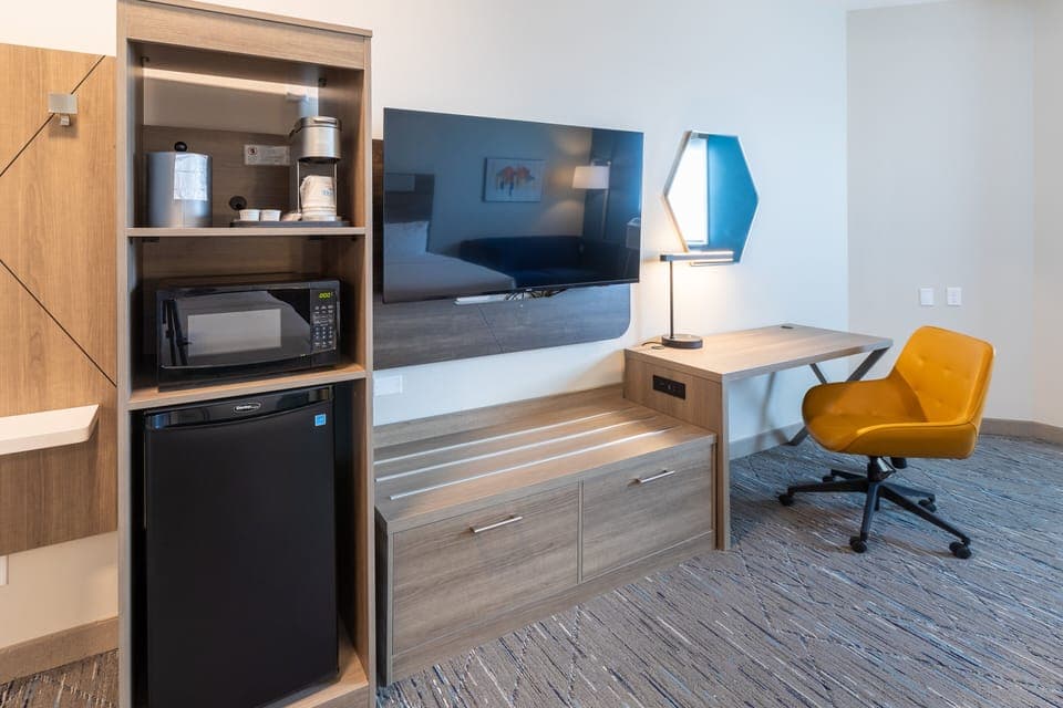 Standard Room, 1 King Bed, Accessible Bathtub (Communications, Accessible Tub) | Laptop workspace, blackout drapes, soundproofing, iron/ironing board