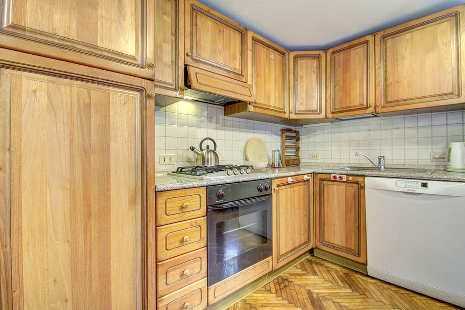 Apartment | Private kitchen | Fridge, microwave, stovetop, dishwasher